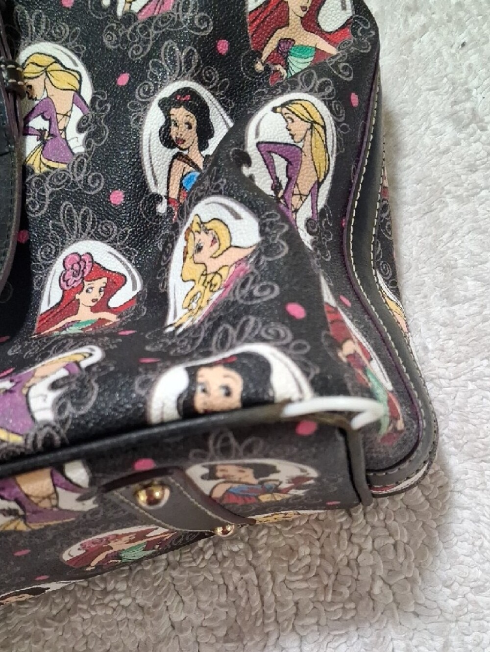 Dooney & Bourke Black Disney Princess Print Tote - Picture 7 of 9